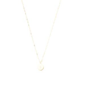 GOLDEN CLEF Gold/A Made In Italy 14kt Gold Initial Disc Pendant Necklace